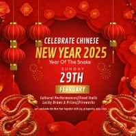 Red Maximalist Chinese New Year Square (1:1) template