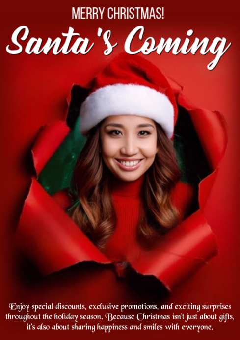 Red Maximalist Christmas A4 Template | PosterMyWall