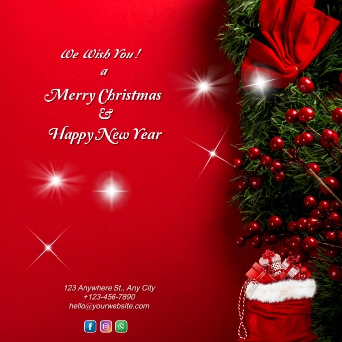 Copy of Red Maximalist Christmas And New Year Instagram Post | PosterMyWall