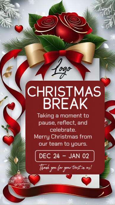 Red Maximalist Christmas Break Instagram Story Template | PosterMyWall