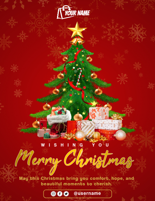 Copy of Red Maximalist Christmas Card Flyer (us Letter) | PosterMyWall