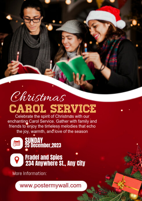 Copy of Red Maximalist Christmas Carol A4 | PosterMyWall