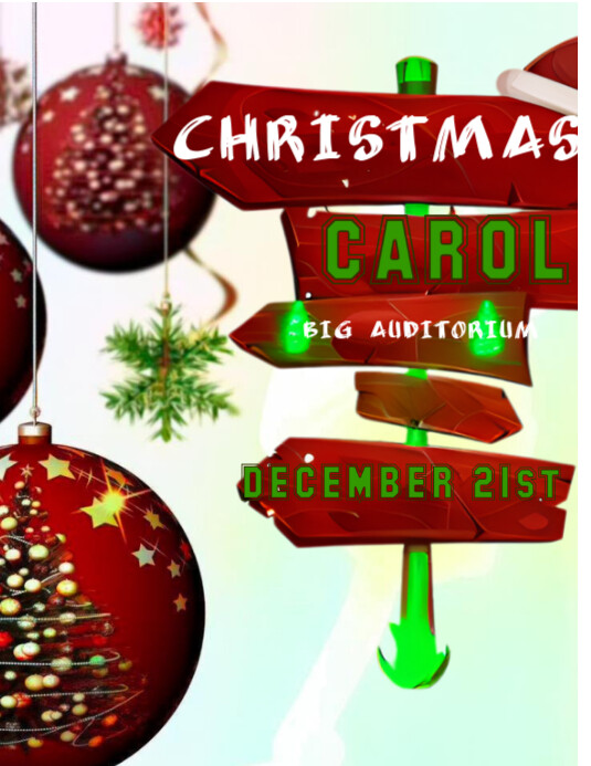 Copy of Red Maximalist Christmas Carol Flyer (us Letter) | PosterMyWall