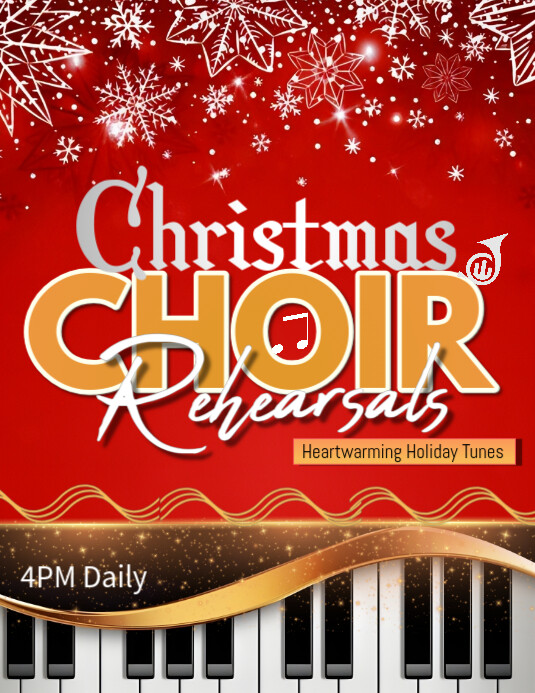 Red Maximalist Christmas Carol Flyer (us Letter) template