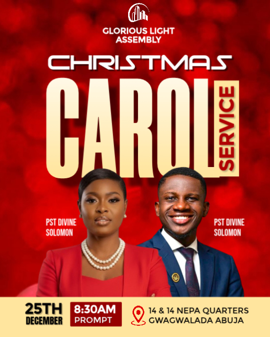 Red Maximalist Christmas Carol Flyers Instagram Portrait Template ...