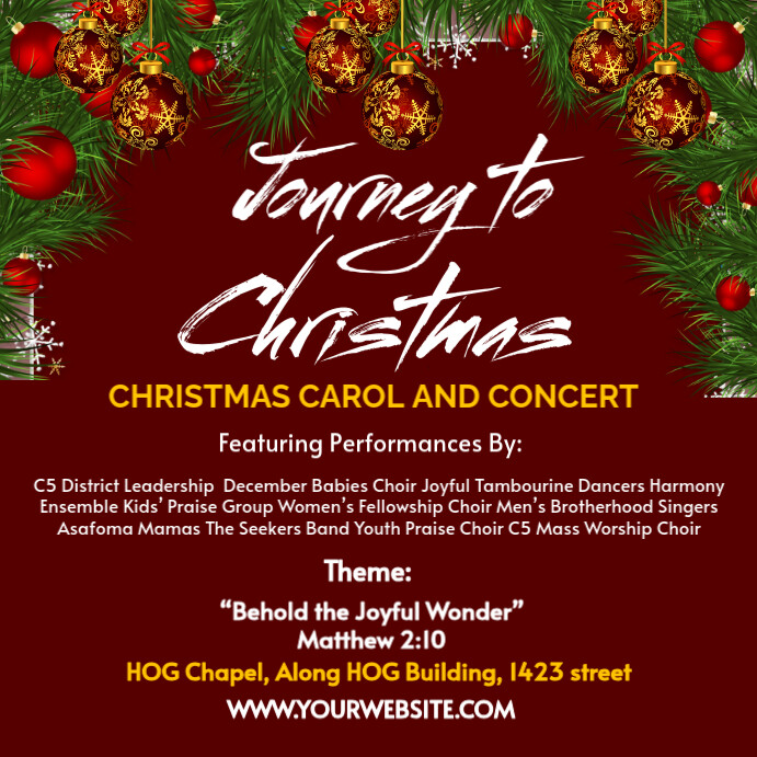Red Maximalist Christmas Carols Instagram Post Template | PosterMyWall