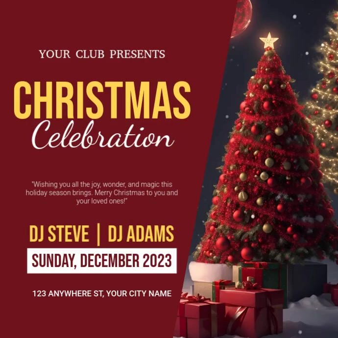 Plantilla de Red Maximalist Christmas Celebration Instagram Post ...