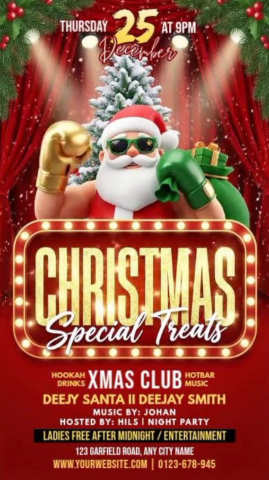 Red Maximalist Christmas Celebration Instagram Story Template ...