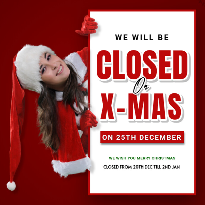 Copy of Red Maximalist Christmas Closed Instagram Post | PosterMyWall