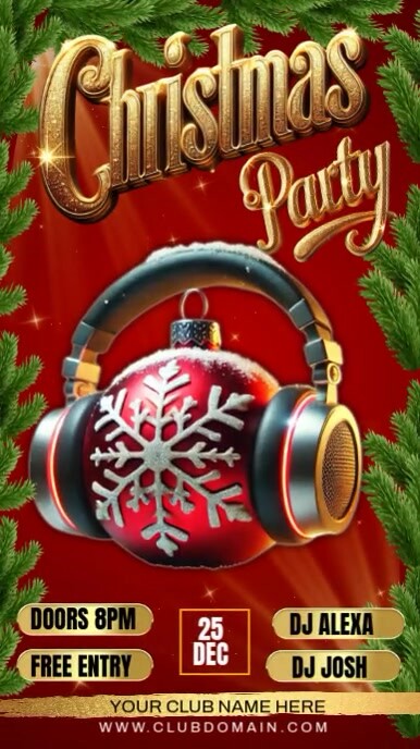 Copy of Red Maximalist Christmas Club Party Instagram Reel | PosterMyWall