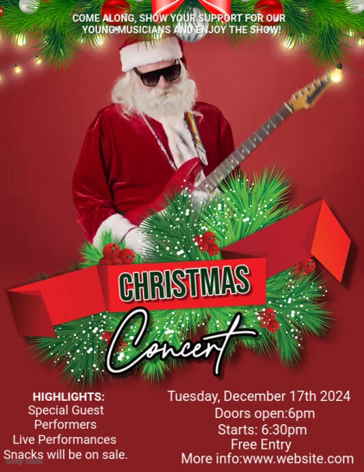 Red Maximalist Christmas Concert Flyer (us Letter) template
