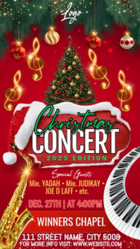 Red Maximalist Christmas Concert  Instagram Story template