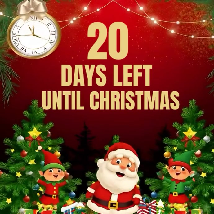 Red Maximalist Christmas Countdown Instagram Post Template | PosterMyWall