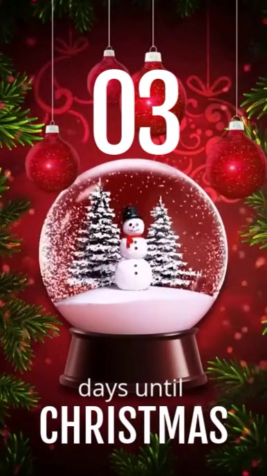 Red Maximalist Christmas Countdown Video Template Instagram Story