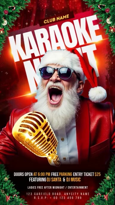 Red Maximalist Christmas Dance Party Instagram Story Template ...