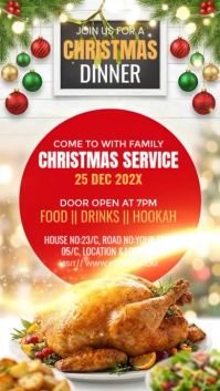 Red Maximalist Christmas Dinner Instagram Story template