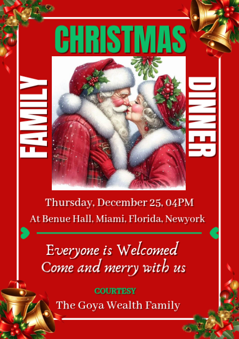 Copy of Red Maximalist Christmas Dinner Template A4 | PosterMyWall