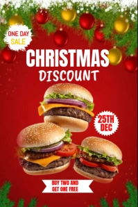 Red Maximalist Christmas Discount Sales Flyer  Tumblr Graphic template
