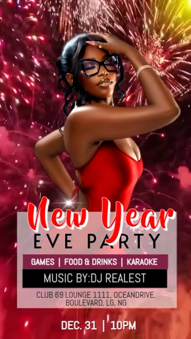 Plantilla de Red Maximalist Christmas Eve Party Instagram Reel ...