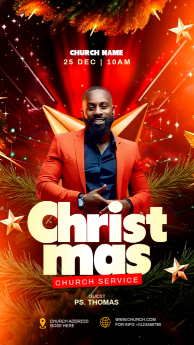 Red Maximalist Christmas Flyer Instagram Story Template | PosterMyWall