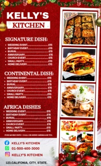 Red Maximalist Christmas Food Menu Promotion Template Us Legal