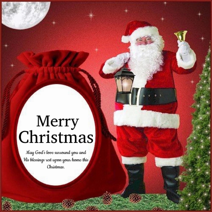 Red Maximalist Christmas Greeting Instagram Post Template | PosterMyWall
