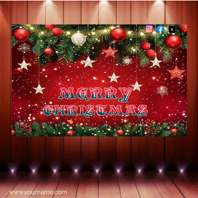 Red Maximalist Christmas Greeting Instagram Post Template | PosterMyWall