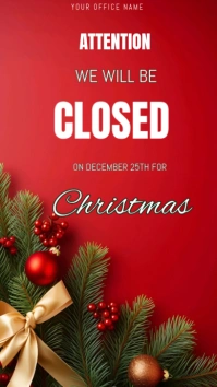 Red Maximalist Christmas Holiday  Digital Display (9:16) template
