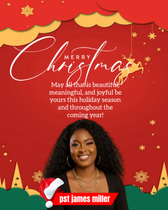 Red Maximalist Christmas Instagram Portrait Template | PosterMyWall