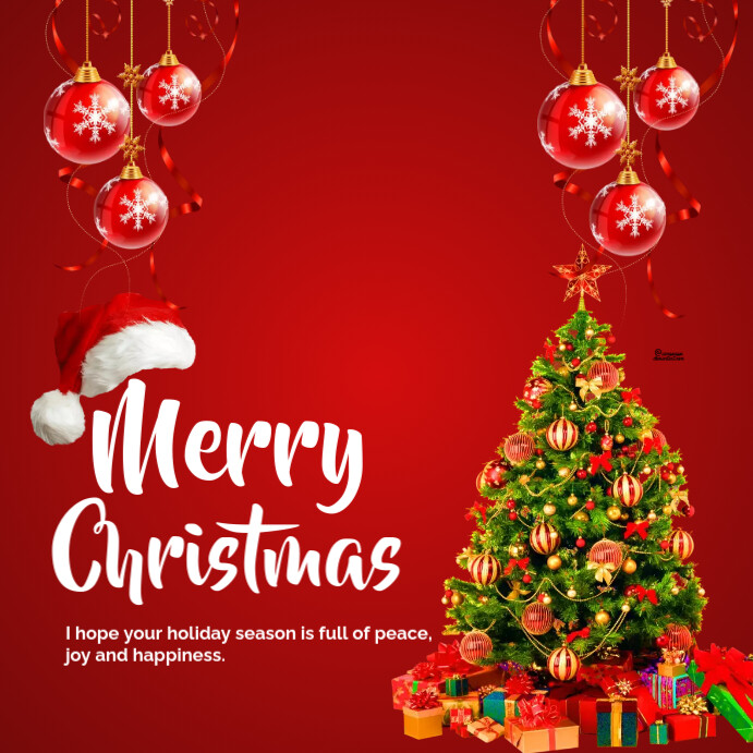 Red Maximalist Christmas Instagram Post Template | PosterMyWall