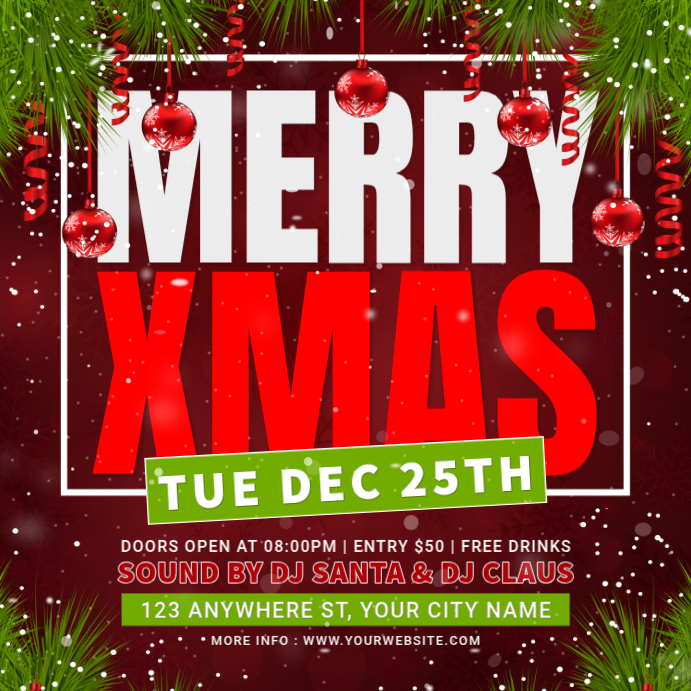 Red Maximalist Christmas Instagram Post Template | PosterMyWall