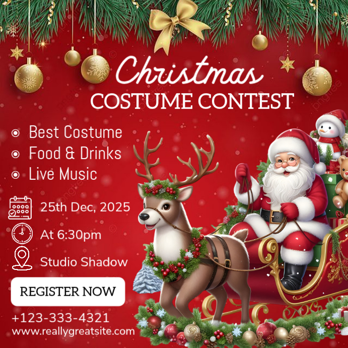 Red Maximalist Christmas Instagram Post Template | PosterMyWall