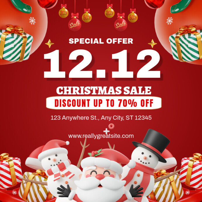 Copy of Red Maximalist Christmas Instagram Post | PosterMyWall