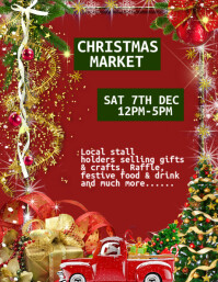 Red Maximalist Christmas Market Flyer (us Letter) template