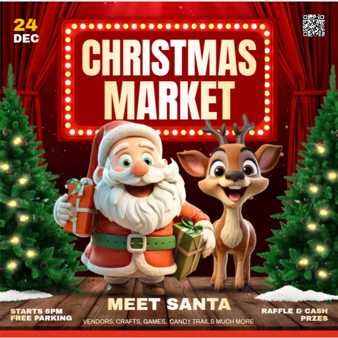 Plantilla de Red Maximalist Christmas Market Instagram Post | PosterMyWall