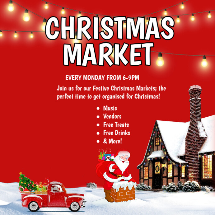 Copy of Red Maximalist Christmas Market Instagram Post | PosterMyWall