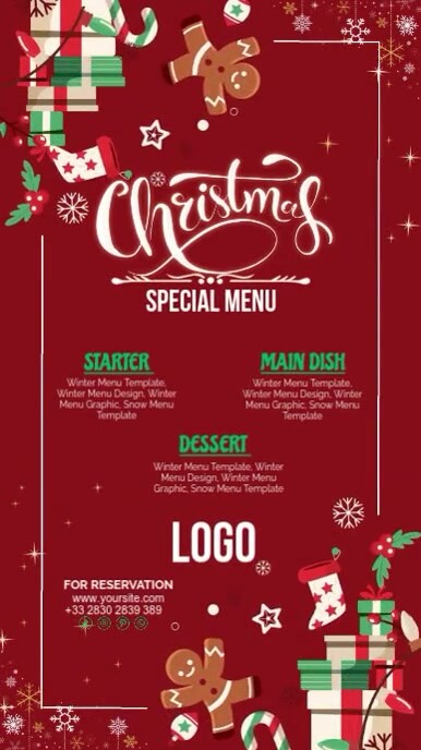 Copy of Red Maximalist Christmas Menu Video Instagram Story | PosterMyWall