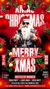 Red Maximalist Christmas Merry Celebration Instagram Story template