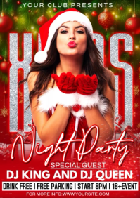 Red Maximalist Christmas Party A3 template
