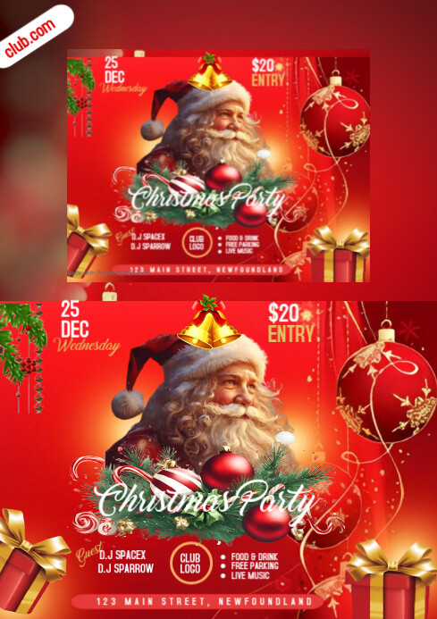 Red Maximalist Christmas Party A4 Template | PosterMyWall