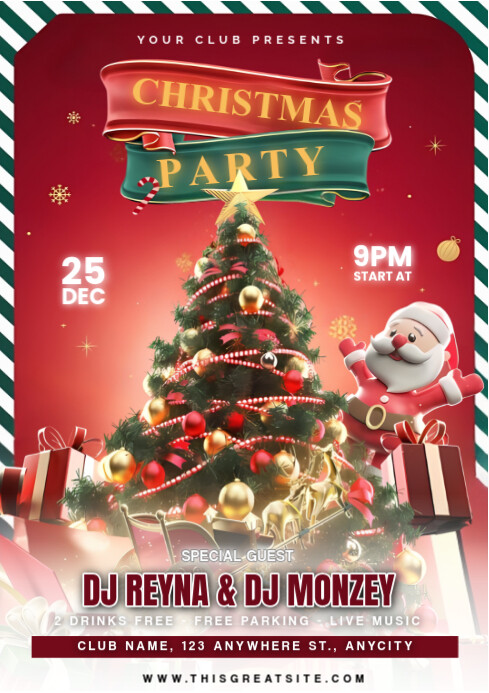 Copy of Red Maximalist Christmas Party A4 | PosterMyWall