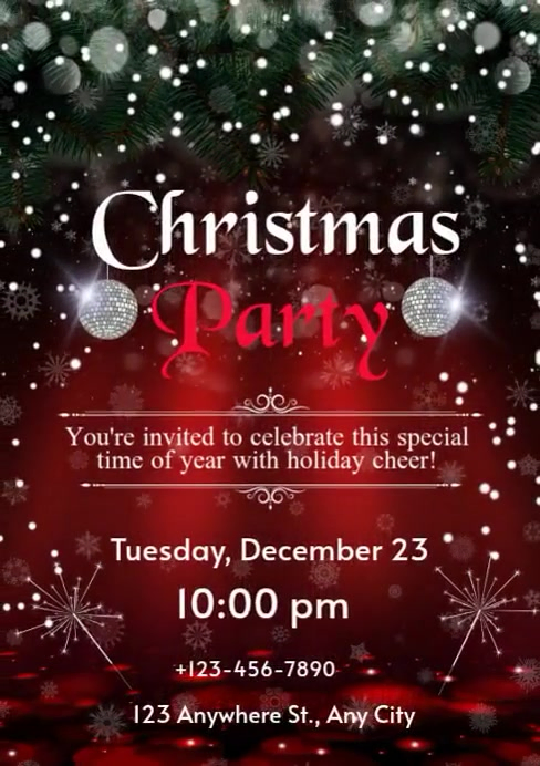Plantilla de Red Maximalist Christmas Party A4 | PosterMyWall