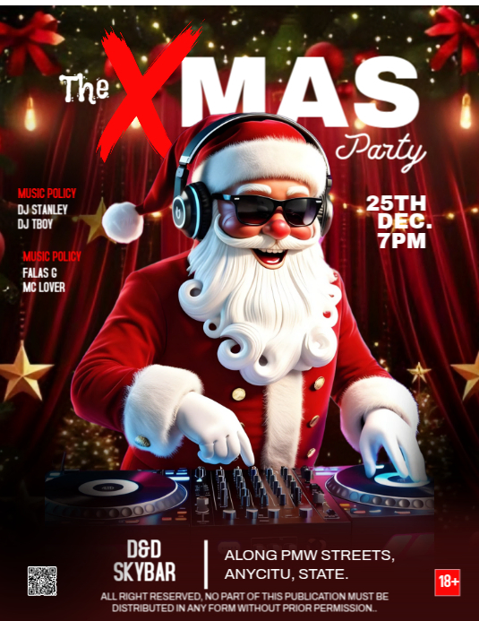 Red Maximalist Christmas Party Flyer Flyer (us Letter) Template ...