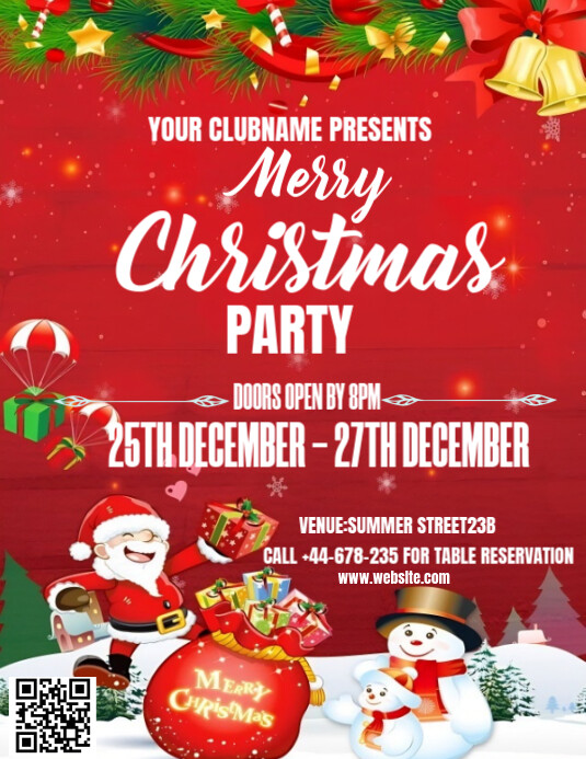 Red Maximalist Christmas Party Flyer Flyer (us Letter) Template ...