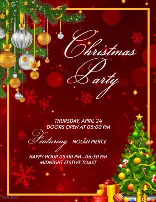 Red Maximalist Christmas Party Flyer Flyer (us Letter) Template ...