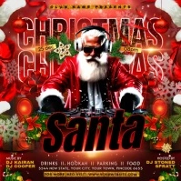 Red Maximalist Christmas Party Flyer Instagram Post template