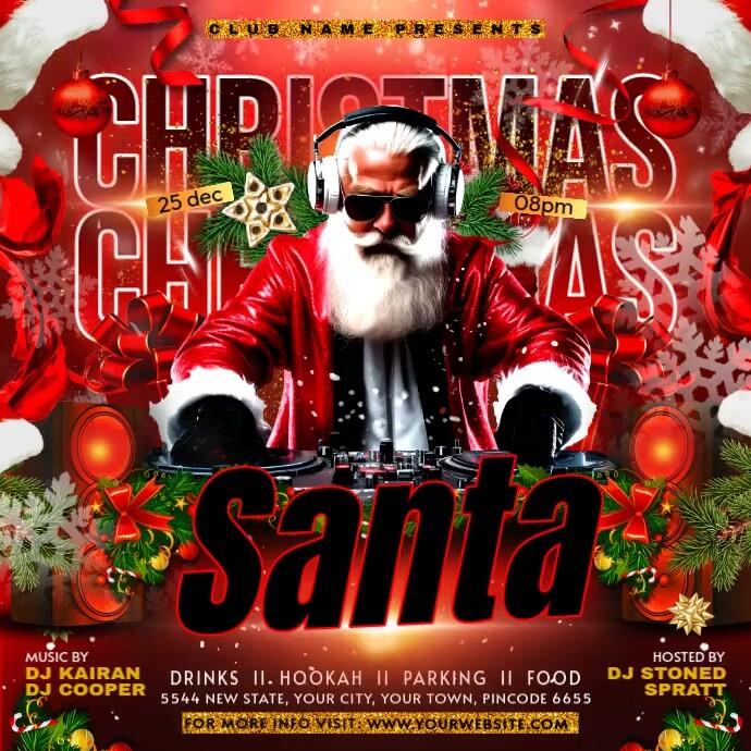 Copy of Red Maximalist Christmas Party Flyer Instagram Post | PosterMyWall