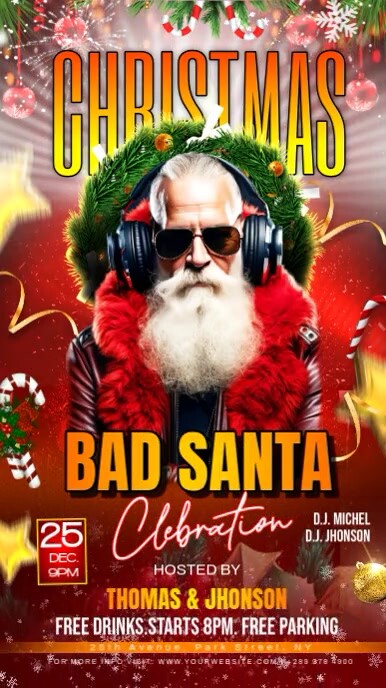 Copy of Red Maximalist Christmas Party Flyer Instagram Reel | PosterMyWall