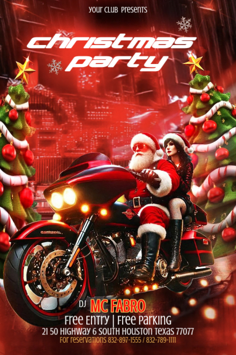 Red Maximalist Christmas Party Flyer Poster Template | PosterMyWall