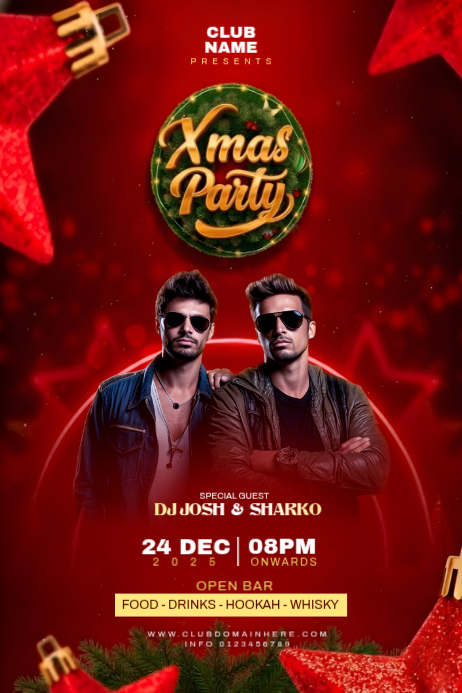 Copy of Red Maximalist Christmas Party Flyer Poster | PosterMyWall